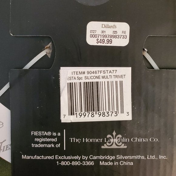 NEW 5 Piece FIESTA Kitchen Trivet Set NWT - Picture 4 of 4